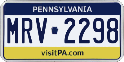 PA license plate MRV2298