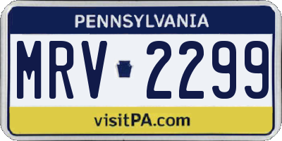 PA license plate MRV2299