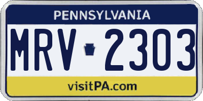 PA license plate MRV2303