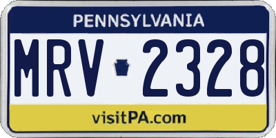 PA license plate MRV2328