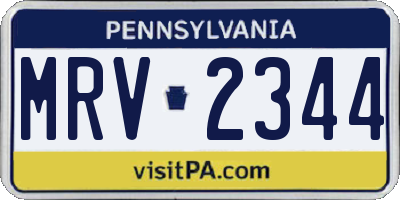 PA license plate MRV2344