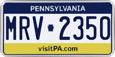 PA license plate MRV2350