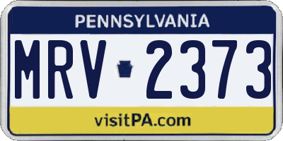 PA license plate MRV2373