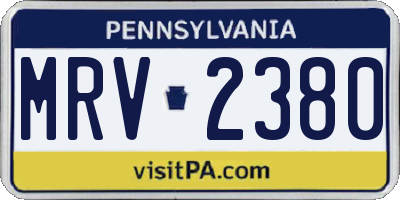 PA license plate MRV2380