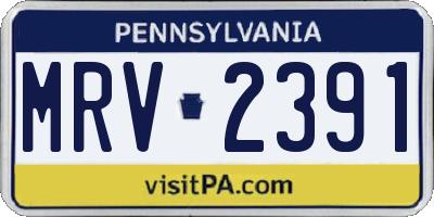 PA license plate MRV2391