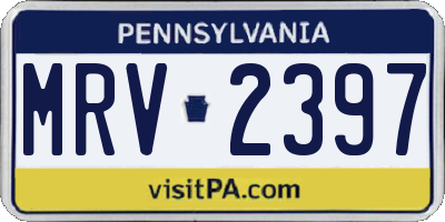 PA license plate MRV2397