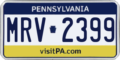 PA license plate MRV2399