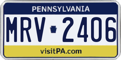 PA license plate MRV2406