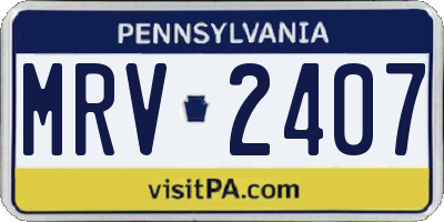 PA license plate MRV2407