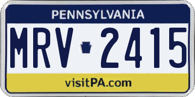 PA license plate MRV2415