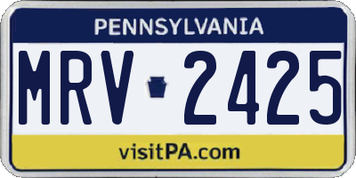 PA license plate MRV2425