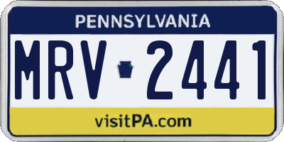PA license plate MRV2441