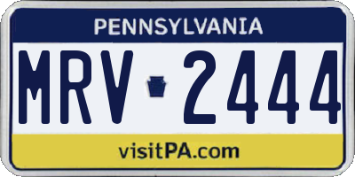 PA license plate MRV2444