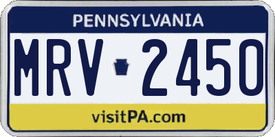 PA license plate MRV2450