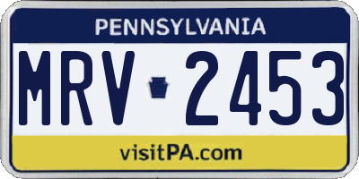 PA license plate MRV2453