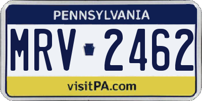 PA license plate MRV2462