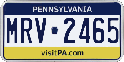 PA license plate MRV2465