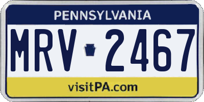 PA license plate MRV2467