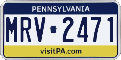 PA license plate MRV2471