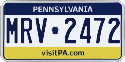 PA license plate MRV2472