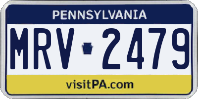 PA license plate MRV2479