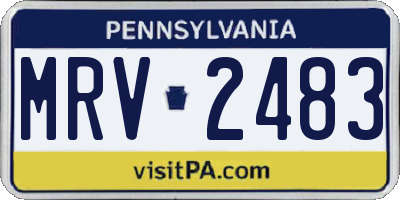 PA license plate MRV2483