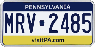 PA license plate MRV2485