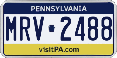 PA license plate MRV2488