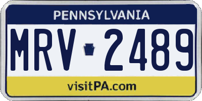 PA license plate MRV2489