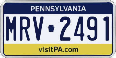 PA license plate MRV2491