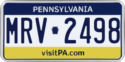 PA license plate MRV2498