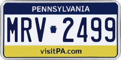 PA license plate MRV2499