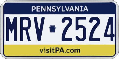 PA license plate MRV2524