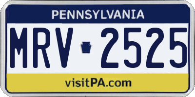 PA license plate MRV2525