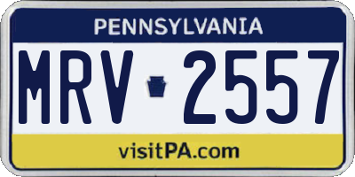 PA license plate MRV2557