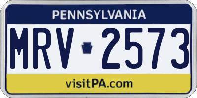 PA license plate MRV2573