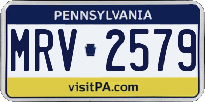 PA license plate MRV2579