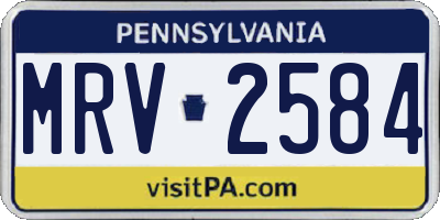 PA license plate MRV2584