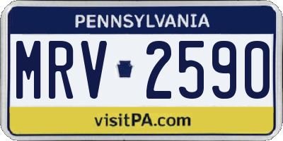 PA license plate MRV2590