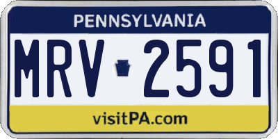 PA license plate MRV2591