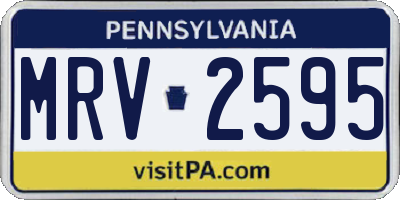 PA license plate MRV2595