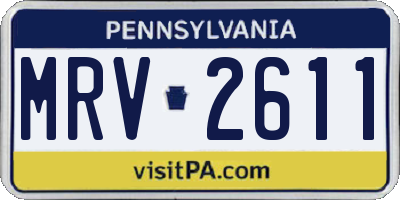 PA license plate MRV2611