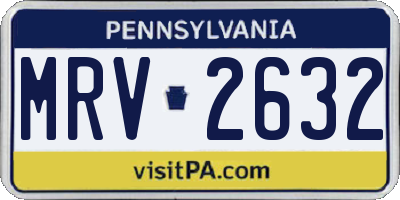 PA license plate MRV2632