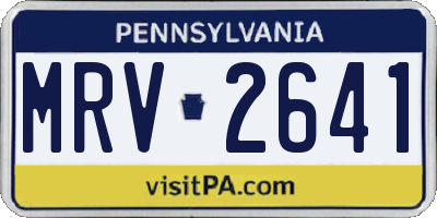 PA license plate MRV2641