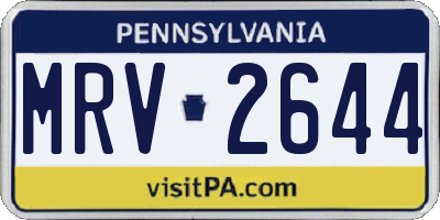PA license plate MRV2644