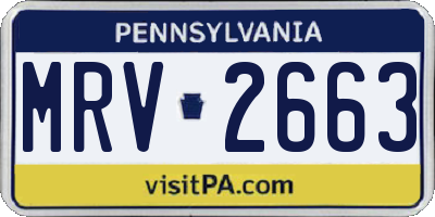 PA license plate MRV2663