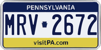 PA license plate MRV2672