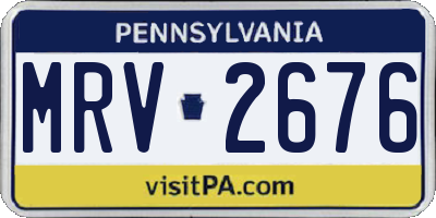 PA license plate MRV2676