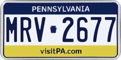 PA license plate MRV2677