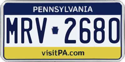 PA license plate MRV2680